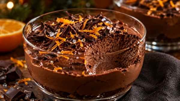 Mousse de Chocolate 70% com Laranja, Azeite e Flor de Sal