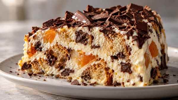 Semifrio de Panetone Tostado com Damasco e Chocolate Meio Amargo