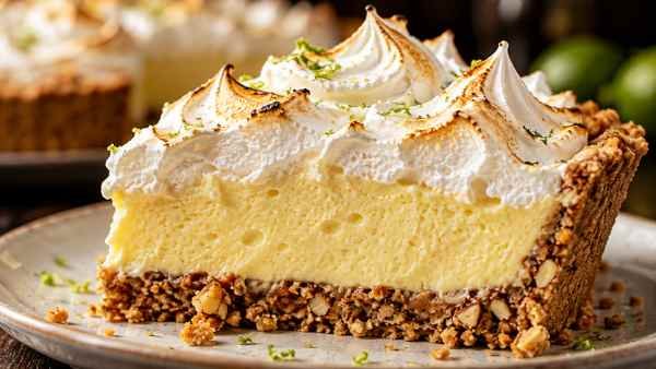 Torta Mousse de Limão com Crosta de Castanha e Merengue Tostado