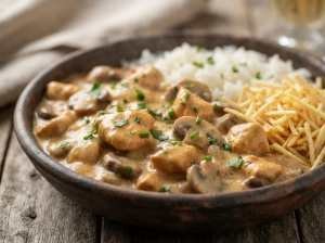 Strogonoff de Frango com Molho Cremoso