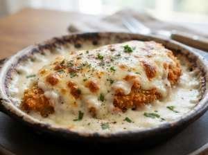 Filé de Frango à Parmegiana com Molho Cremoso