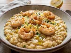 Risoto de Camarão com Toque de Limão