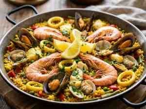 Paella de Frutos do Mar com Toque de Limão