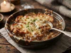 Sopa de Cebola para Noite Fria