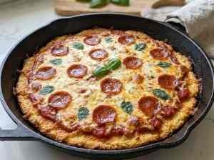 Pizza de Frigideira Low Carb de Preparo Rápido