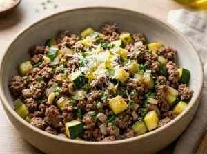 Carne Moída com Abobrinha de Preparo Rápido