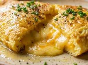 Omelete Rápido de Queijo de 10 Minutos