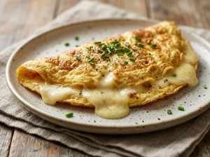 Omelete Rápido de Queijo com Poucos Ingredientes