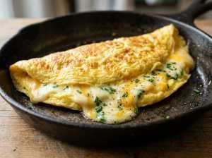 Omelete Rápido de Queijo em Uma Panela Só